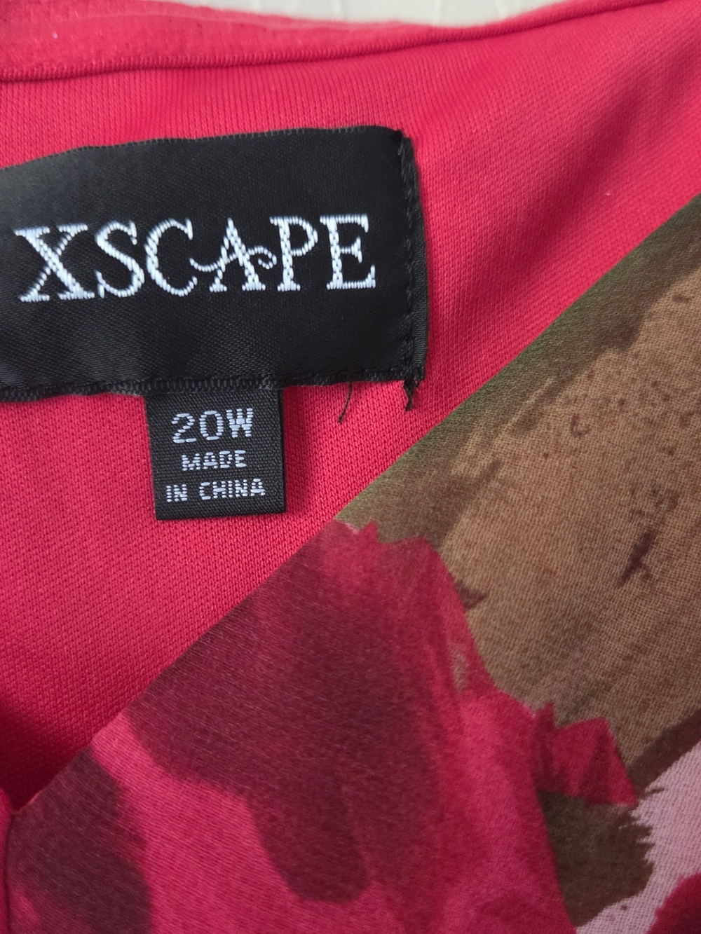 Xscape Plus Size Floral Pleated Maxi Off-The-Shoul Red Olive 20W Dress - Picture 2 of 16